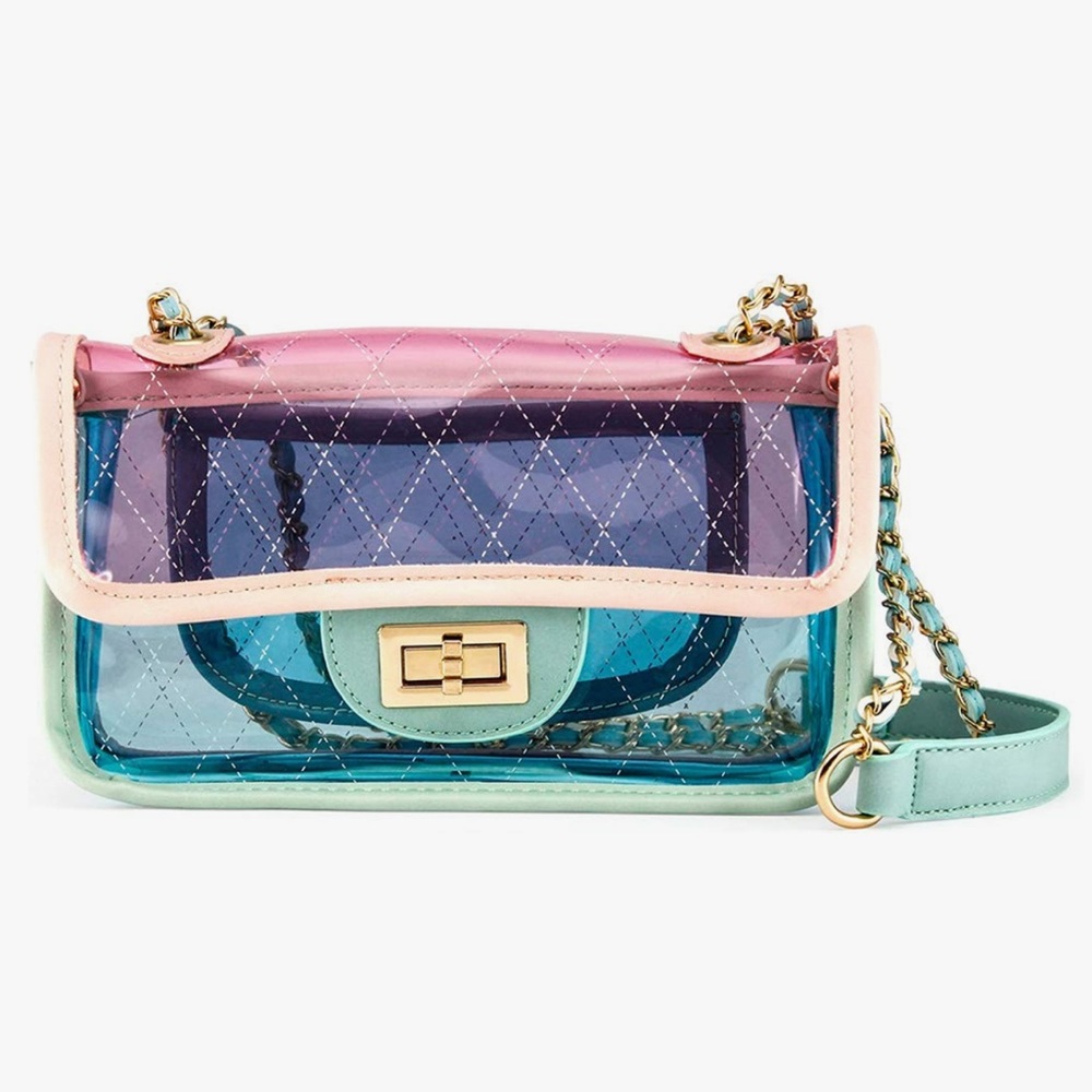 Amazon Transparent Multicolor Shoulder Bag with Chain Strap NEVER WORN